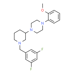 ChemSpider 2D Image | 1-[1-(3,5-Difluorobenzyl)-3-piperidinyl]-4-(2-methoxyphenyl)piperazine | C23H29F2N3O