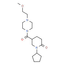 ChemSpider 2D Image | 1-Cyclopentyl-5-{[4-(2-methoxyethyl)-1-piperazinyl]carbonyl}-2-piperidinone | C18H31N3O3