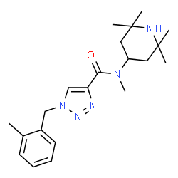 ChemSpider 2D Image | N-Methyl-1-(2-methylbenzyl)-N-(2,2,6,6-tetramethyl-4-piperidinyl)-1H-1,2,3-triazole-4-carboxamide | C21H31N5O