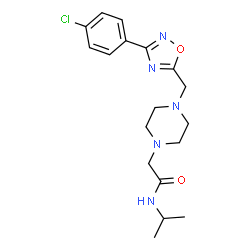 ChemSpider 2D Image | 2-(4-{[3-(4-Chlorophenyl)-1,2,4-oxadiazol-5-yl]methyl}-1-piperazinyl)-N-isopropylacetamide | C18H24ClN5O2