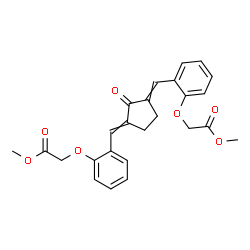 ChemSpider 2D Image | Dimethyl 2,2'-[(2-oxo-1,3-cyclopentanediylidene)bis(methylylidene-2,1-phenyleneoxy)]diacetate | C25H24O7