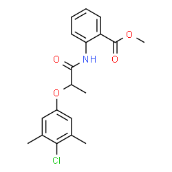 ChemSpider 2D Image | Methyl 2-{[2-(4-chloro-3,5-dimethylphenoxy)propanoyl]amino}benzoate | C19H20ClNO4