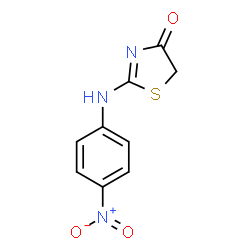 ChemSpider 2D Image | 2-[(4-Nitrophenyl)amino]-1,3-thiazol-4(5H)-one | C9H7N3O3S