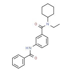 ChemSpider 2D Image | 3-(Benzoylamino)-N-cyclohexyl-N-ethylbenzamide | C22H26N2O2