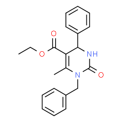ChemSpider 2D Image | Ethyl 1-benzyl-6-methyl-2-oxo-4-phenyl-1,2,3,4-tetrahydro-5-pyrimidinecarboxylate | C21H22N2O3