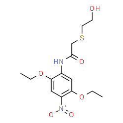 ChemSpider 2D Image | N-(2,5-Diethoxy-4-nitrophenyl)-2-[(2-hydroxyethyl)sulfanyl]acetamide | C14H20N2O6S