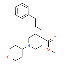 ChemSpider 2D Image | Ethyl 4-(3-phenylpropyl)-1-(tetrahydro-2H-pyran-4-yl)-4-piperidinecarboxylate | C22H33NO3