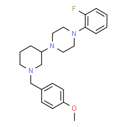 ChemSpider 2D Image | 1-(2-Fluorophenyl)-4-[1-(4-methoxybenzyl)-3-piperidinyl]piperazine | C23H30FN3O