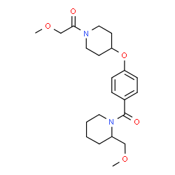 ChemSpider 2D Image | 2-Methoxy-1-[4-(4-{[2-(methoxymethyl)-1-piperidinyl]carbonyl}phenoxy)-1-piperidinyl]ethanone | C22H32N2O5