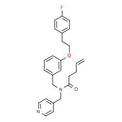 ChemSpider 2D Image | N-{3-[2-(4-Fluorophenyl)ethoxy]benzyl}-N-(4-pyridinylmethyl)-4-pentenamide | C26H27FN2O2