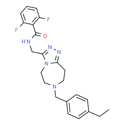 ChemSpider 2D Image | N-{[7-(4-Ethylbenzyl)-6,7,8,9-tetrahydro-5H-[1,2,4]triazolo[4,3-d][1,4]diazepin-3-yl]methyl}-2,6-difluorobenzamide | C23H25F2N5O