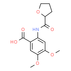 ChemSpider 2D Image | 4,5-Dimethoxy-2-[(tetrahydro-2-furanylcarbonyl)amino]benzoic acid | C14H17NO6