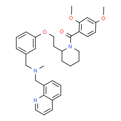ChemSpider 2D Image | (2,4-Dimethoxyphenyl){2-[2-(3-{[methyl(8-quinolinylmethyl)amino]methyl}phenoxy)ethyl]-1-piperidinyl}methanone | C34H39N3O4