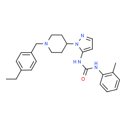 ChemSpider 2D Image | 1-{1-[1-(4-Ethylbenzyl)-4-piperidinyl]-1H-pyrazol-5-yl}-3-(2-methylphenyl)urea | C25H31N5O