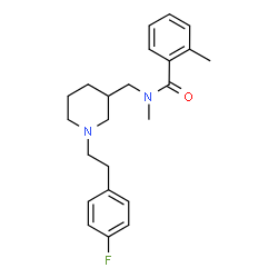 ChemSpider 2D Image | N-({1-[2-(4-Fluorophenyl)ethyl]-3-piperidinyl}methyl)-N,2-dimethylbenzamide | C23H29FN2O