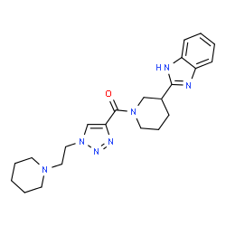 ChemSpider 2D Image | [3-(1H-Benzimidazol-2-yl)-1-piperidinyl]{1-[2-(1-piperidinyl)ethyl]-1H-1,2,3-triazol-4-yl}methanone | C22H29N7O