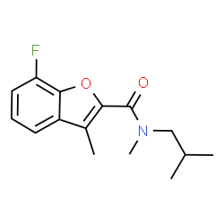 ChemSpider 2D Image | 7-Fluoro-N-isobutyl-N,3-dimethyl-1-benzofuran-2-carboxamide | C15H18FNO2
