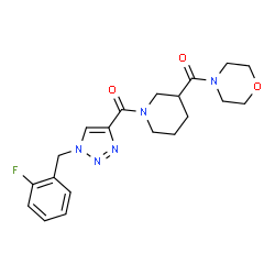 ChemSpider 2D Image | [1-(2-Fluorobenzyl)-1H-1,2,3-triazol-4-yl][3-(4-morpholinylcarbonyl)-1-piperidinyl]methanone | C20H24FN5O3