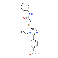 ChemSpider 2D Image | 2-{[4-Allyl-5-(4-nitrophenyl)-4H-1,2,4-triazol-3-yl]sulfanyl}-N-cyclohexylacetamide | C19H23N5O3S