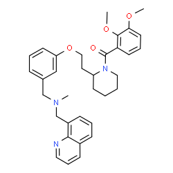 ChemSpider 2D Image | (2,3-Dimethoxyphenyl){2-[2-(3-{[methyl(8-quinolinylmethyl)amino]methyl}phenoxy)ethyl]-1-piperidinyl}methanone | C34H39N3O4