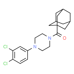 ChemSpider 2D Image | Adamantan-1-yl[4-(3,4-dichlorophenyl)-1-piperazinyl]methanone | C21H26Cl2N2O