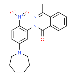 ChemSpider 2D Image | 2-[5-(1-Azepanyl)-2-nitrophenyl]-4-methyl-1(2H)-phthalazinone | C21H22N4O3