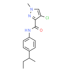 ChemSpider 2D Image | N-(4-sec-Butylphenyl)-4-chloro-1-methyl-1H-pyrazole-3-carboxamide | C15H18ClN3O