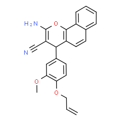 ChemSpider 2D Image | 4-(4-Allyloxy-3-methoxy-phenyl)-2-amino-4H-benzo[h]chromene-3-carbonitrile | C24H20N2O3