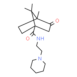 ChemSpider 2D Image | 4,7,7-Trimethyl-3-oxo-N-[2-(1-piperidinyl)ethyl]bicyclo[2.2.1]heptane-1-carboxamide | C18H30N2O2