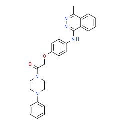 ChemSpider 2D Image | 2-{4-[(4-Methyl-1-phthalazinyl)amino]phenoxy}-1-(4-phenyl-1-piperazinyl)ethanone | C27H27N5O2