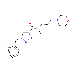 ChemSpider 2D Image | 1-(2-Chlorobenzyl)-N-methyl-N-[3-(4-morpholinyl)propyl]-1H-1,2,3-triazole-4-carboxamide | C18H24ClN5O2