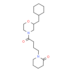 ChemSpider 2D Image | 1-{4-[2-(Cyclohexylmethyl)-4-morpholinyl]-4-oxobutyl}-2-piperidinone | C20H34N2O3