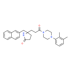 ChemSpider 2D Image | 5-{3-[4-(2,3-Dimethylphenyl)-1-piperazinyl]-3-oxopropyl}-5-(2-naphthylmethyl)-2-pyrrolidinone | C30H35N3O2