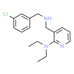 ChemSpider 2D Image | 3-{[(3-Chlorobenzyl)amino]methyl}-N,N-diethyl-2-pyridinamine | C17H22ClN3