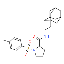 ChemSpider 2D Image | N-[2-(Adamantan-1-yl)ethyl]-1-[(4-methylphenyl)sulfonyl]prolinamide | C24H34N2O3S