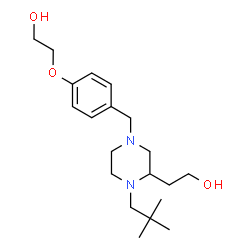 ChemSpider 2D Image | 2-{1-(2,2-Dimethylpropyl)-4-[4-(2-hydroxyethoxy)benzyl]-2-piperazinyl}ethanol | C20H34N2O3