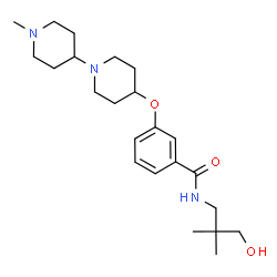 ChemSpider 2D Image | N-(3-Hydroxy-2,2-dimethylpropyl)-3-[(1'-methyl-1,4'-bipiperidin-4-yl)oxy]benzamide | C23H37N3O3