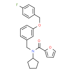 ChemSpider 2D Image | N-Cyclopentyl-N-{3-[(4-fluorobenzyl)oxy]benzyl}-2-furamide | C24H24FNO3