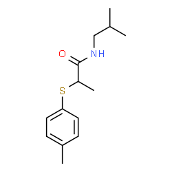 ChemSpider 2D Image | N-Isobutyl-2-[(4-methylphenyl)sulfanyl]propanamide | C14H21NOS