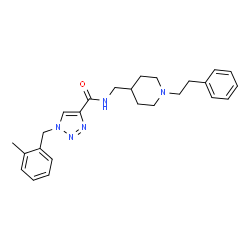 ChemSpider 2D Image | 1-(2-Methylbenzyl)-N-{[1-(2-phenylethyl)-4-piperidinyl]methyl}-1H-1,2,3-triazole-4-carboxamide | C25H31N5O