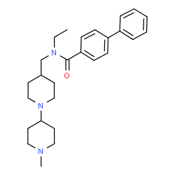 ChemSpider 2D Image | N-Ethyl-N-[(1'-methyl-1,4'-bipiperidin-4-yl)methyl]-4-biphenylcarboxamide | C27H37N3O