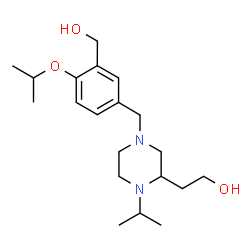 ChemSpider 2D Image | 2-{4-[3-(Hydroxymethyl)-4-isopropoxybenzyl]-1-isopropyl-2-piperazinyl}ethanol | C20H34N2O3