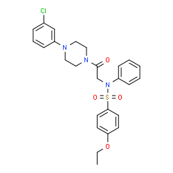 ChemSpider 2D Image | N-{2-[4-(3-Chlorophenyl)-1-piperazinyl]-2-oxoethyl}-4-ethoxy-N-phenylbenzenesulfonamide | C26H28ClN3O4S