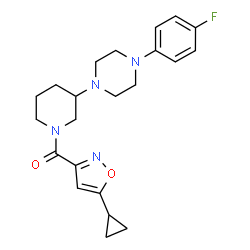 ChemSpider 2D Image | (5-Cyclopropyl-1,2-oxazol-3-yl){3-[4-(4-fluorophenyl)-1-piperazinyl]-1-piperidinyl}methanone | C22H27FN4O2