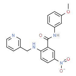 ChemSpider 2D Image | N-(3-Methoxyphenyl)-5-nitro-2-[(3-pyridinylmethyl)amino]benzamide | C20H18N4O4