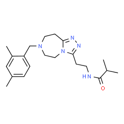 ChemSpider 2D Image | N-{2-[7-(2,4-Dimethylbenzyl)-6,7,8,9-tetrahydro-5H-[1,2,4]triazolo[4,3-d][1,4]diazepin-3-yl]ethyl}-2-methylpropanamide | C21H31N5O