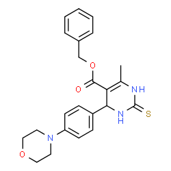 ChemSpider 2D Image | Benzyl 6-methyl-4-[4-(4-morpholinyl)phenyl]-2-thioxo-1,2,3,4-tetrahydro-5-pyrimidinecarboxylate | C23H25N3O3S