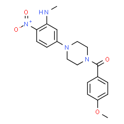 ChemSpider 2D Image | (4-Methoxyphenyl){4-[3-(methylamino)-4-nitrophenyl]-1-piperazinyl}methanone | C19H22N4O4