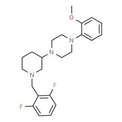ChemSpider 2D Image | 1-[1-(2,6-Difluorobenzyl)-3-piperidinyl]-4-(2-methoxyphenyl)piperazine | C23H29F2N3O