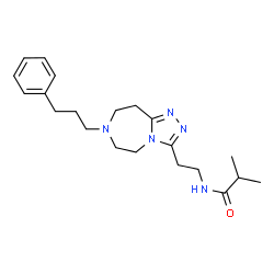ChemSpider 2D Image | 2-Methyl-N-{2-[7-(3-phenylpropyl)-6,7,8,9-tetrahydro-5H-[1,2,4]triazolo[4,3-d][1,4]diazepin-3-yl]ethyl}propanamide | C21H31N5O
